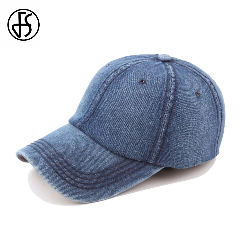 Мужская/Женская джинсовая бейсболка FS синяя Повседневная Бейсболка в стиле хип