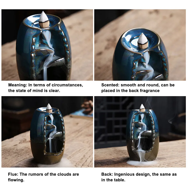 Курильница с обратным потоком курительная керамика держатель ладана украшение