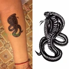 Временная татуировка-наклейка 10,5*6 см, модная тату в виде змеи кобры для мужчин, тату-наклейки, флэш-тату, ненастоящие тату, водостойкие, боди-арт