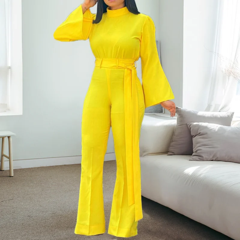 

Long Jumpsuit Women Elegant One Piece Outfit Bodycon Long Sleeve Bodysuits Plus Size Office Daily Party Overalls Dropshipping