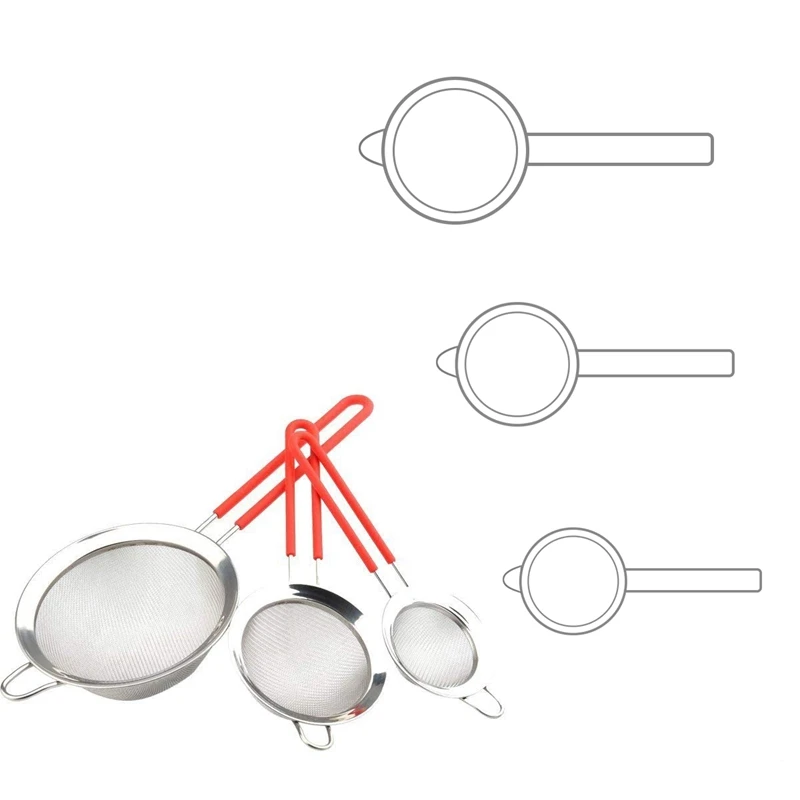 Сито и сито из нержавеющей стали 3 шт. | Дом сад