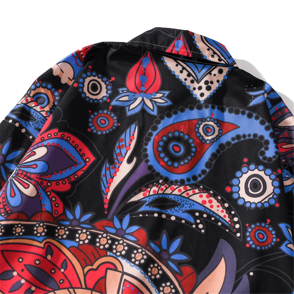 

shirt men casual Men Fall Fashion Shirts Casual Printing Beach Shirts Long-Sleeve Top Blouse camisa social masculina#15