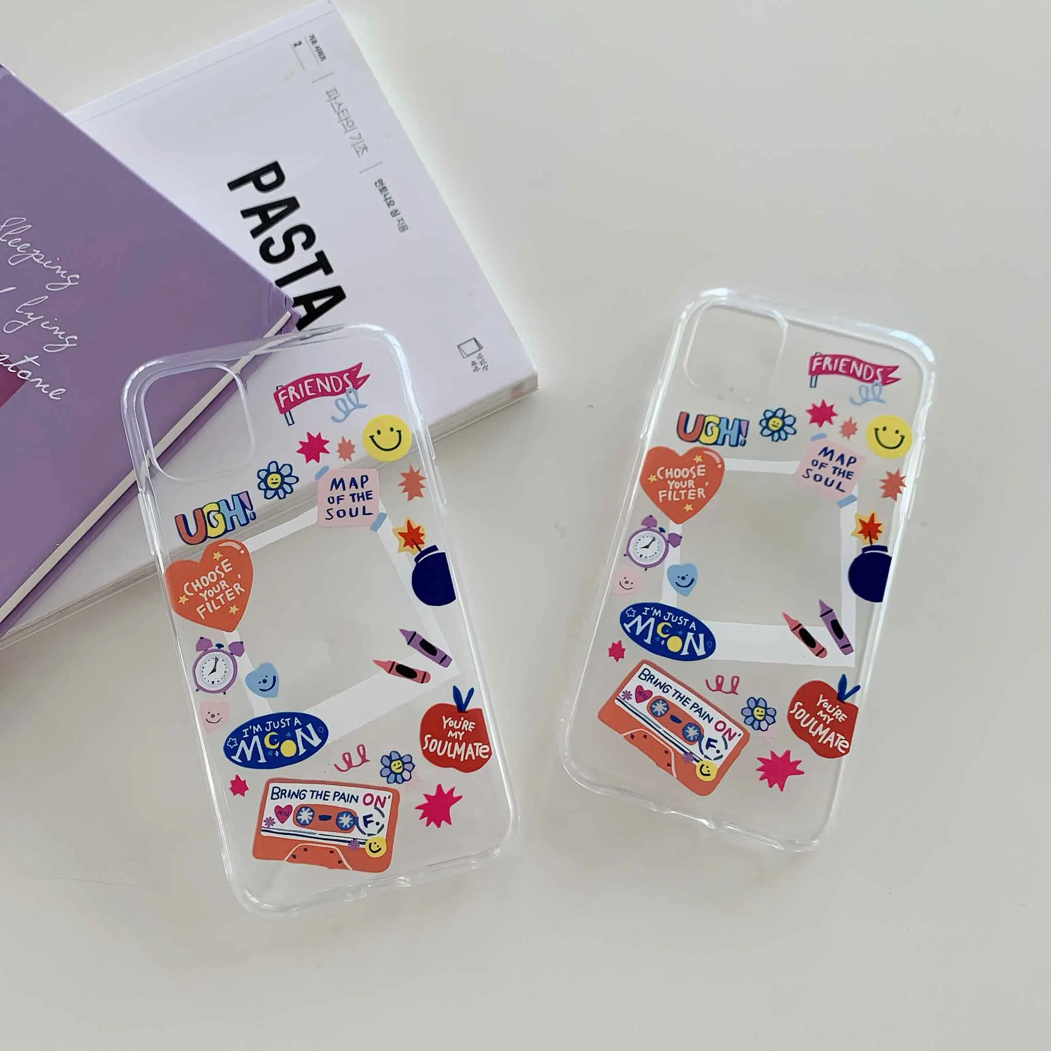 INS Korea photo phone case for iphone 11 12 13 Pro Max 7 8 plus case transparent tpu Idol for iphone X XSMAX XR cover coque back