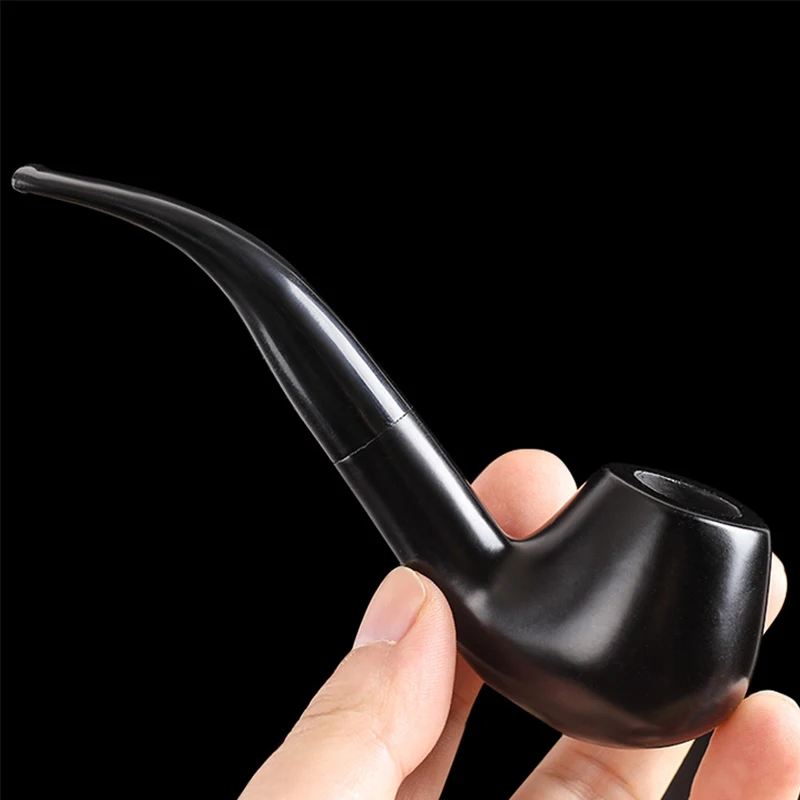 

Черное дерево, трубка для курения, портативный ручной деревянный изогнутый фильтр, трубки подходят для фильтрующего элемента 9 мм, ABS дымовы...