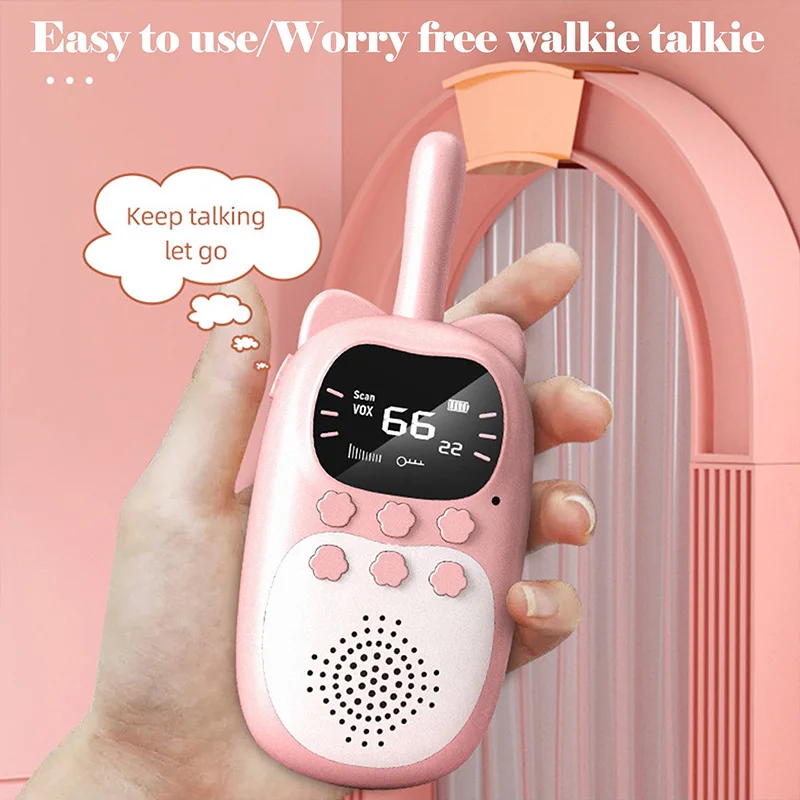 Kids Walkie Talkie 2pc/box Original Rechargeable 1000mAh Handheld 0.5W 3km Radio Transceiver Interphone Children Toys Gift enlarge