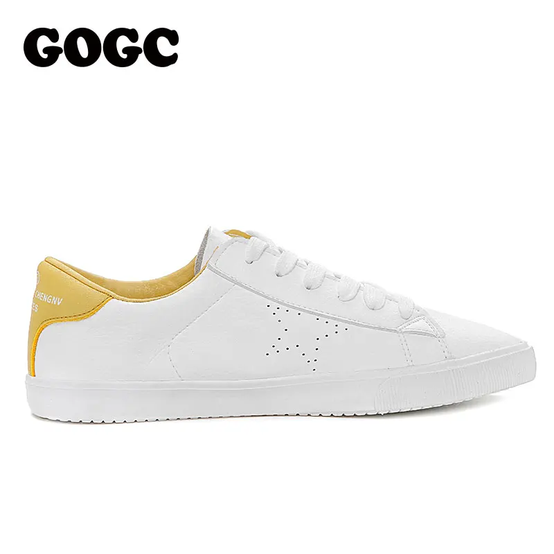 Кроссовки GOGC женские мягкая дышащая кожаная обувь повседневные без каблука