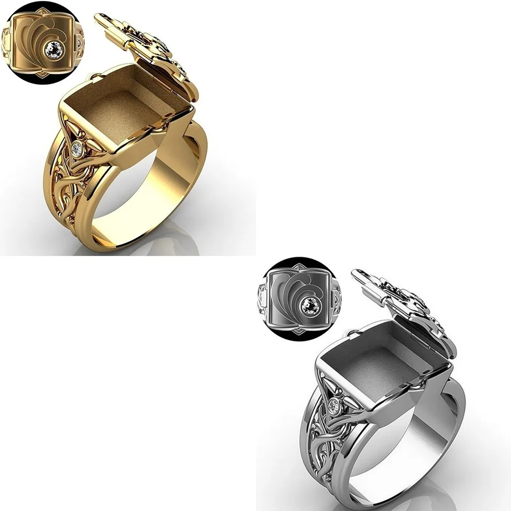 

Trendy Luxurious Hip Hop Gold Color Silver Color Vintage Ring for Men Anniversary Party Wedding Jewelry Gift