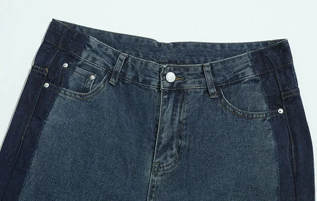 

New Male Streetwear Vintage Fashion Denim Trousers Couple Pants Men Washed Side Stripes Casual Straight Jeans Pant