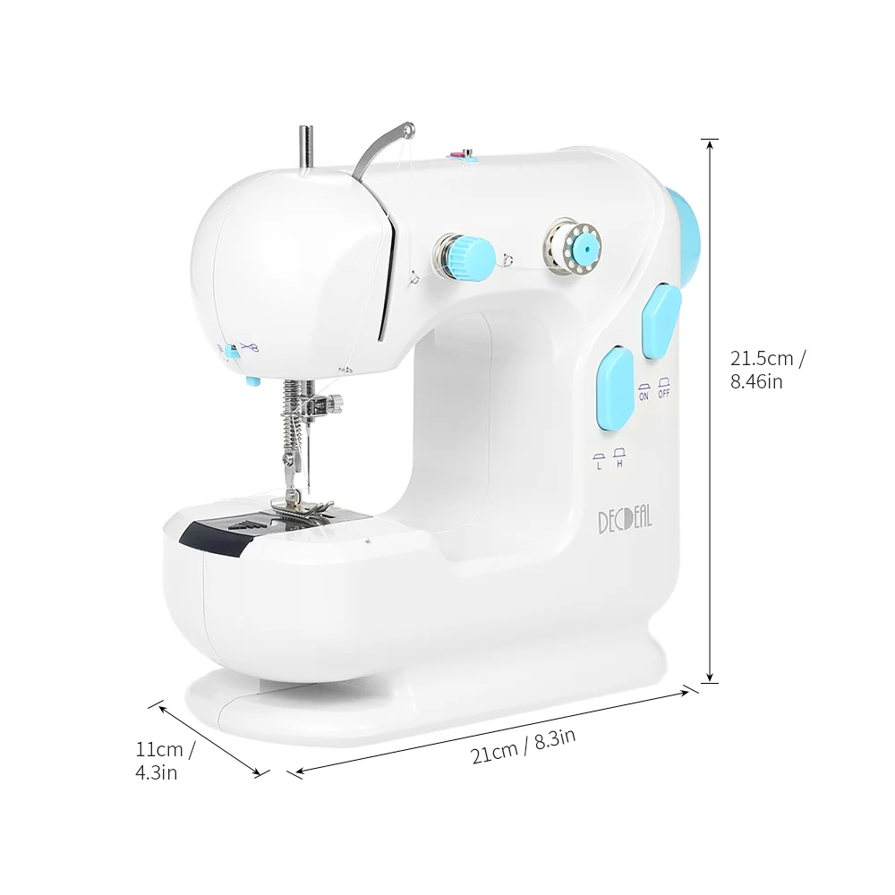 Multifunctional Electric Household Sewing Machine with Extension Table Dual Speed LED Light Foot Pedal Replaceable Presser | Дом и сад