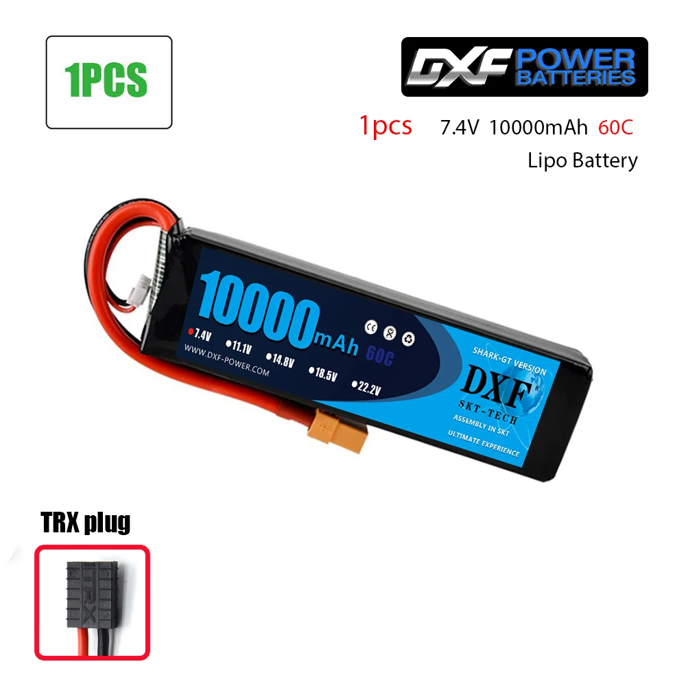 1PC2S10000SoftTRX DXF RC автомобиль Lipo батарея 2S 7,4 V 10000mah 60C Max120C Rc самолет автомобиль Parrot Bebop 2 Дрон 11,1 V 2700mah запасное ядро - Цвет: 1PC2S10000SoftTRX