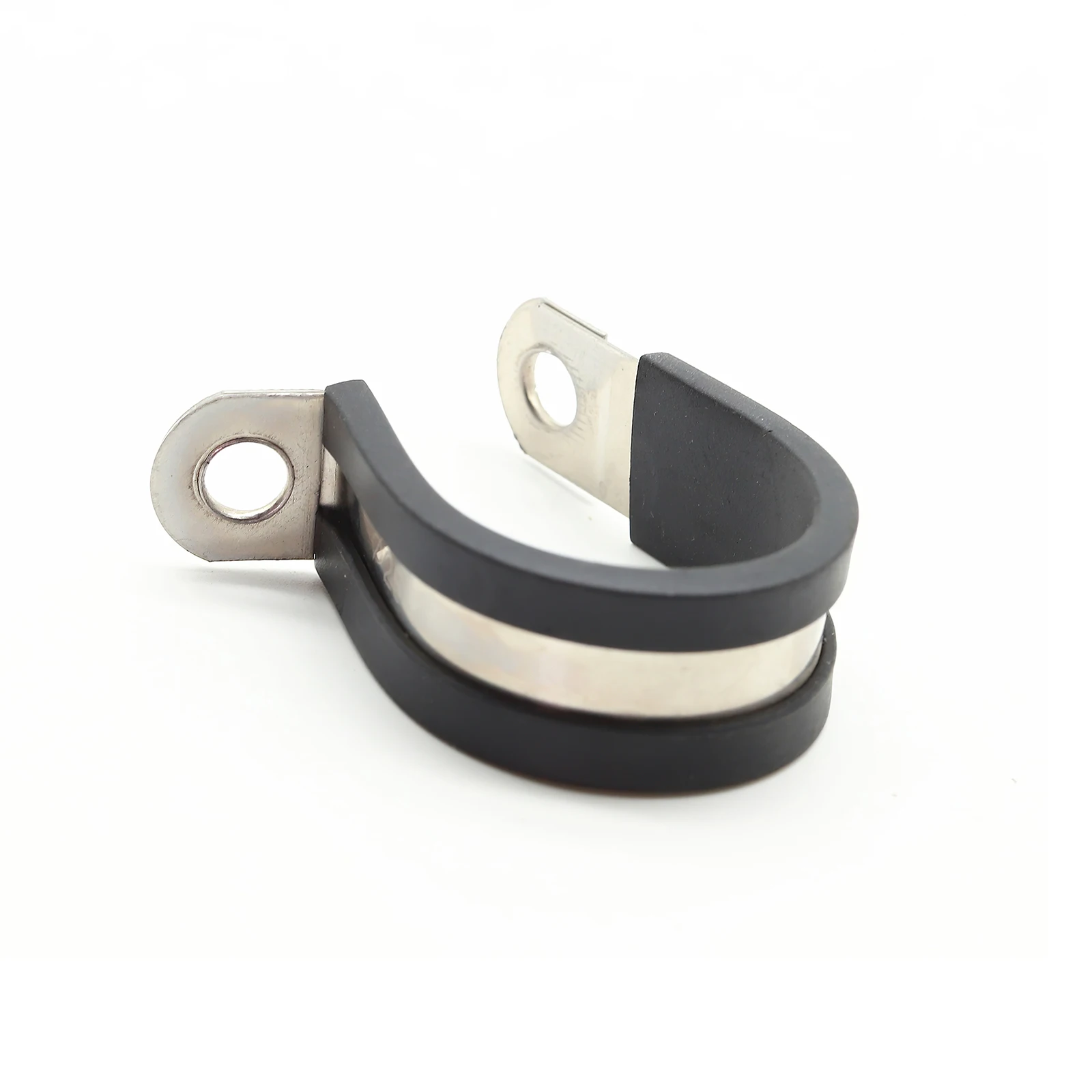 

10pcs Cable Clamp Stainless Steel Rubber Exquisite Workmanship Metal Pipe Clamp Rubber Cushioned Insulated Clamp