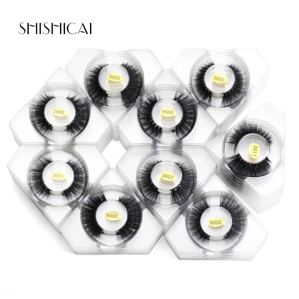 Накладные 3D ресницы из норковых волос 8 пар/лот длинные натуральные ручной работы