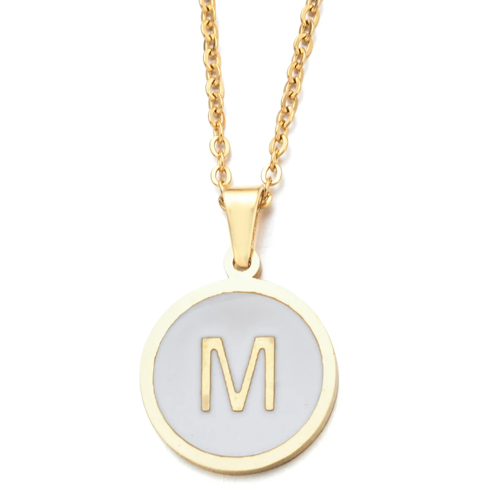 

20pcs/lot Stainless Steel 26Letter Initial Alphabet Pendant Necklace Women Girl Gold Color Chain Necklace Collier Female Jewelry