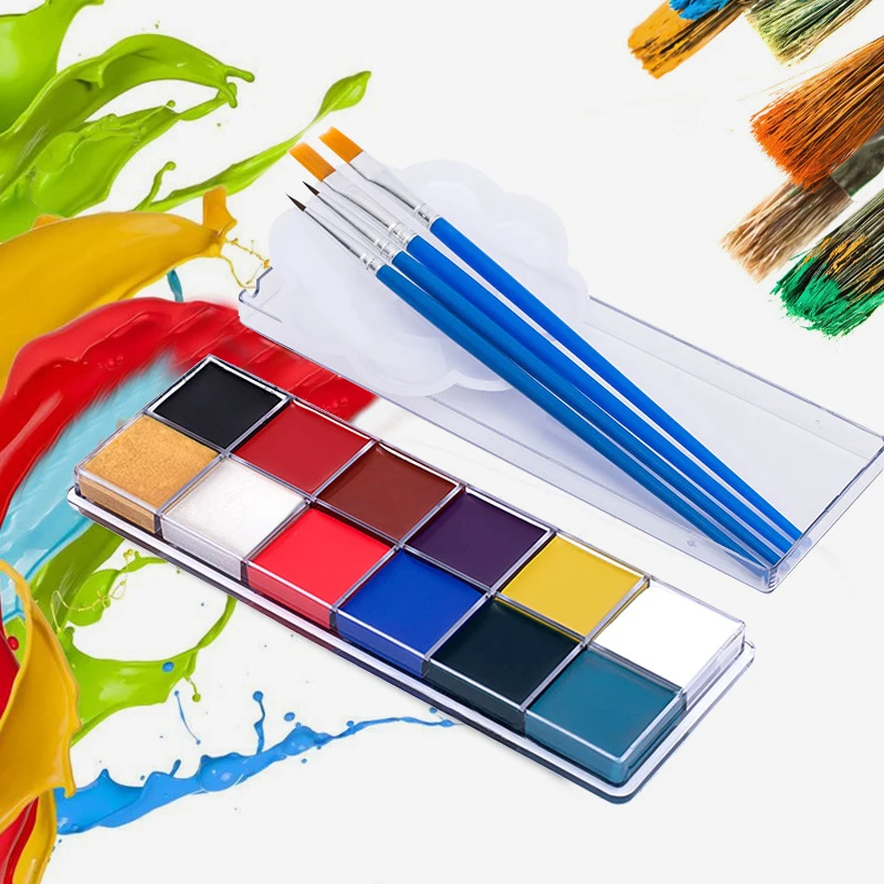 Масляная краска для лица 12 цветов тела приятная кожи без запаха вечеринки