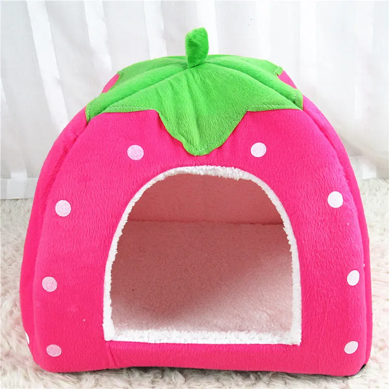 Pink Складной домик-кровать для кошек, домашний домик для кошек, собачий домик со съемным матрасом, клетка для щенков, лежак для маленьких собак, кровати, Прямая поставка - Цвет: Pink