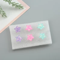 1pair 1717mm colorful stud earrings glitter resin star earrings for kids birthday gift