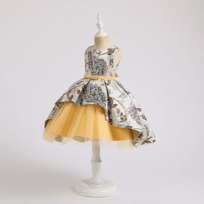 Зимнее платье с бантом для девочек элегантное вечернее детские платья одежда