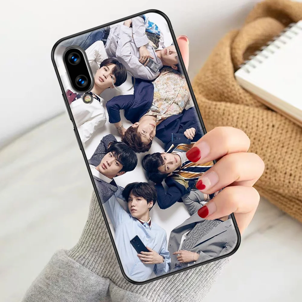 

Bangtan KPOP Boys Phone case For Huawei Honor 6 7 8 9 10 10i 20 A C X Lite Pro Play black painting shell silicone waterproof