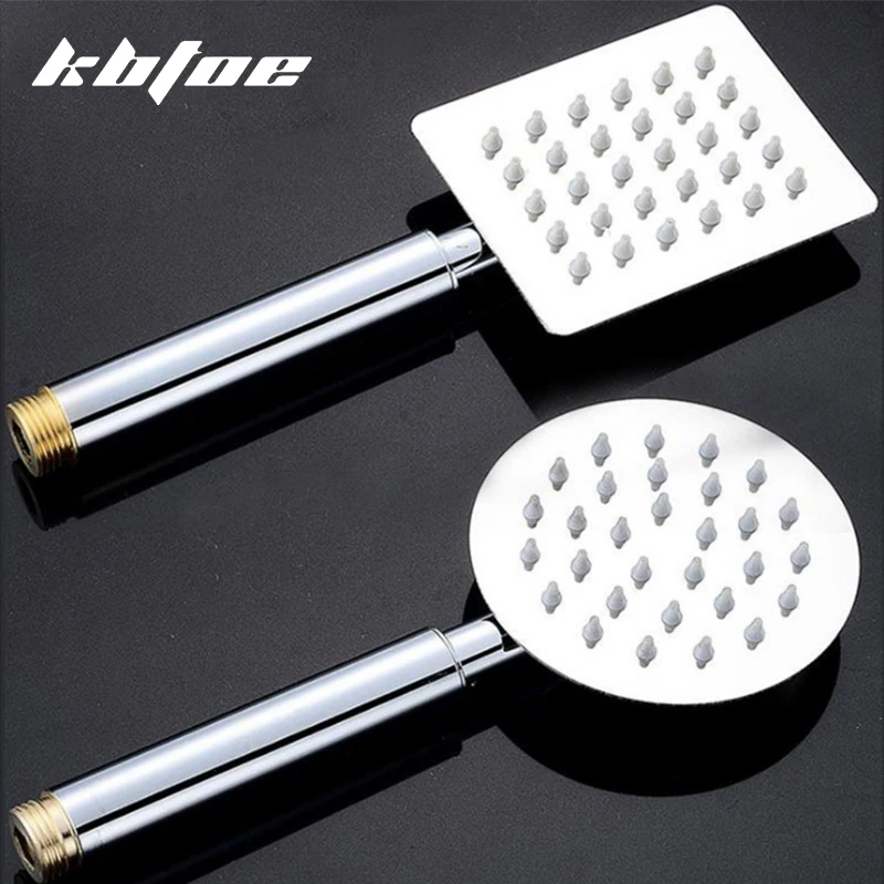 

Stainless Steel Round Square Hand Shower Chrome Bathroom Rain Spray Faucet Handheld Shower Head Rainfall Silver Wash Accessories
