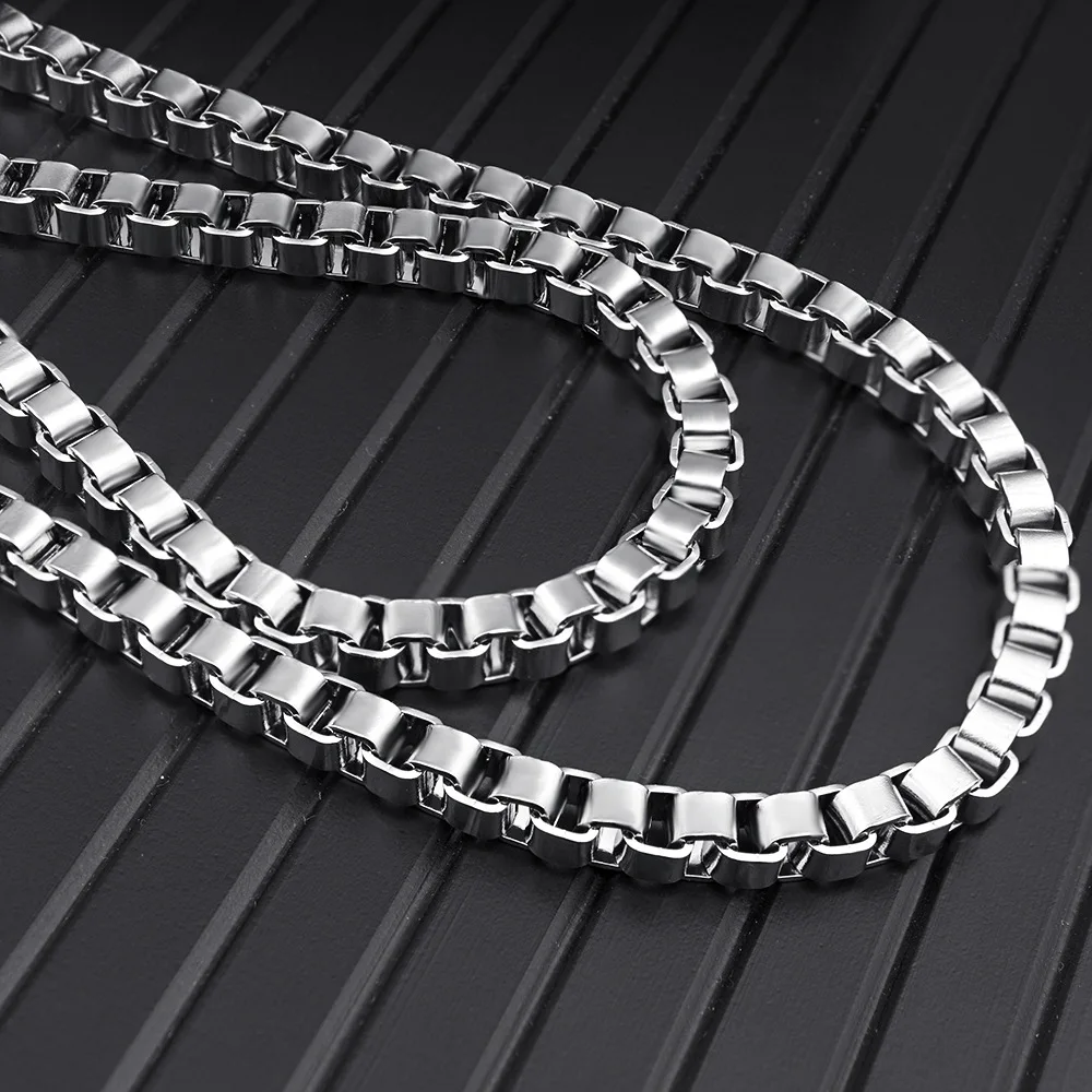 

HNSP Punk Stainless Steel Box Chain For Men