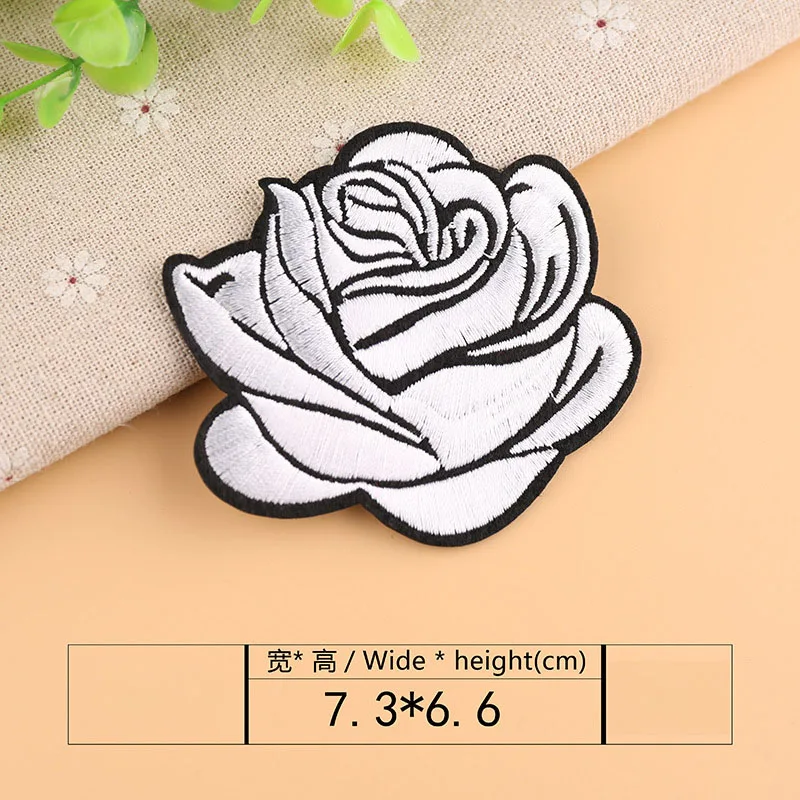 Нашивка с цветочной вышивкой в виде Розы термотрансферные нашивки для
