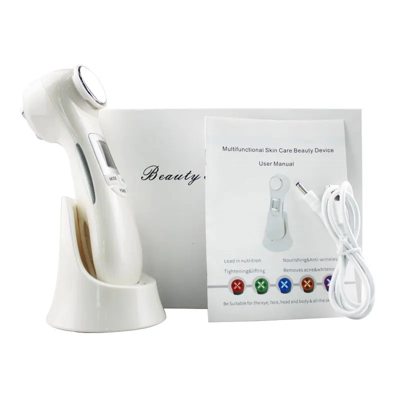 

6in1 LED RF Photon Therapy Facial Skin Lifting Rejuvenation Vibration Device Machine EMS lon Microcurrent Mesotherapy Massager