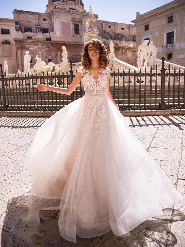 

BAZIIINGAAA Simple Wedding Dress Lace Little Beading Strapless Dress Luxury Wedding Gowns Bridal Can Be Washed Bride Dresses