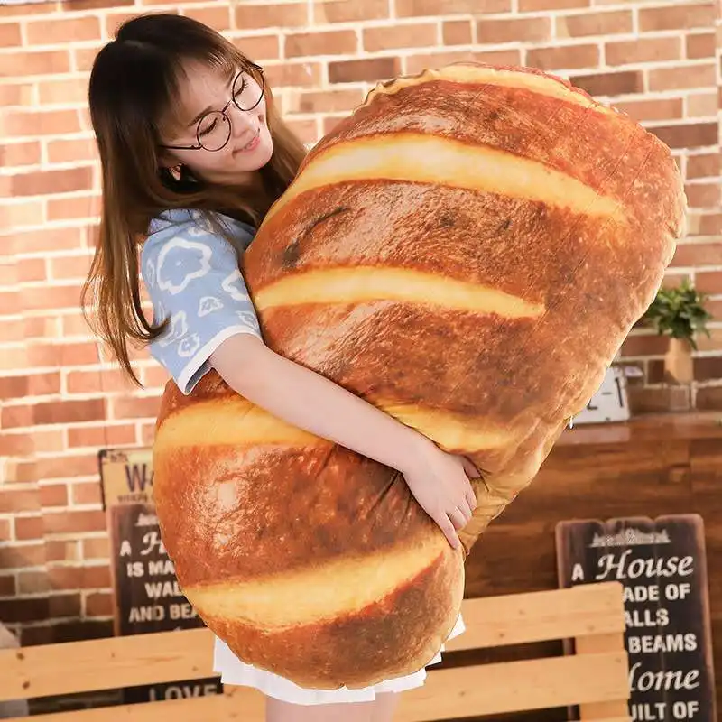 

3D Plush Pillow Cushion Gift Soft Stuffed Backrest Toys Birthday Funny Simulated Snack Bread Shape For Children Home Decor Girl