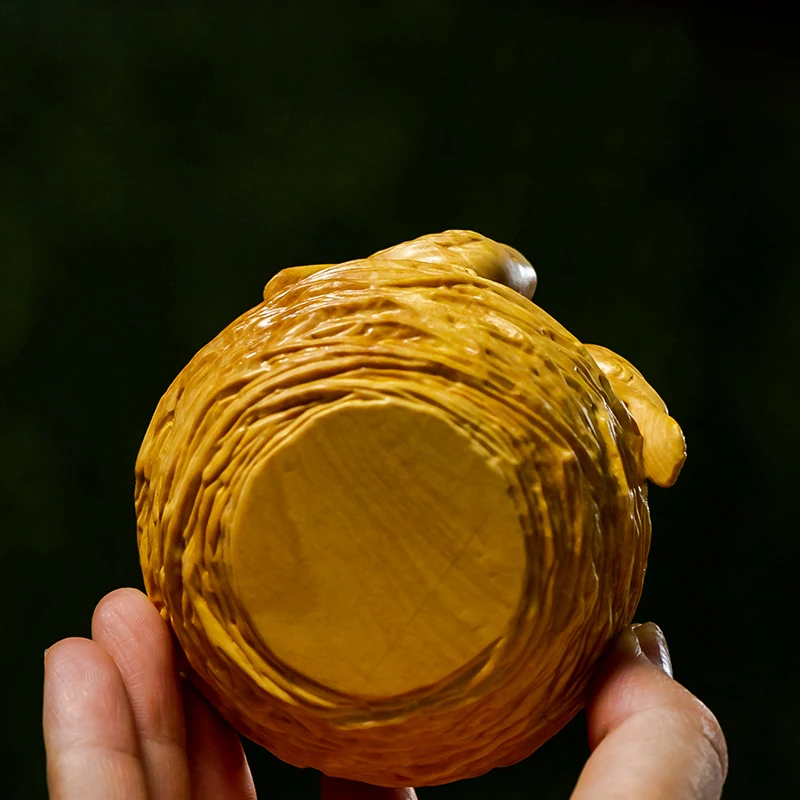 8 см Птичье гнездо с двумя птицами ручной работы резная деревянная статуя