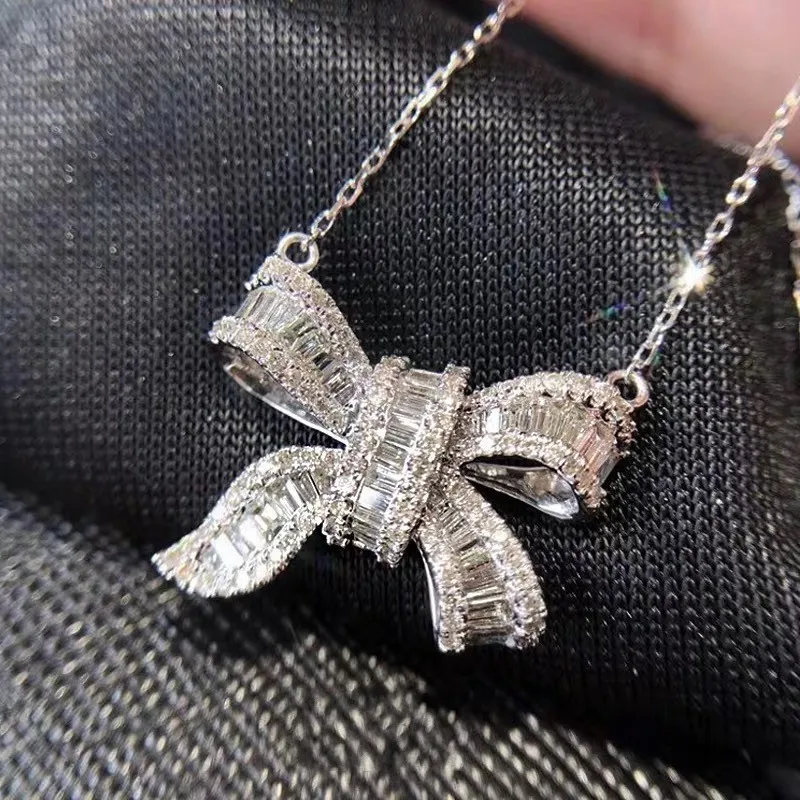 Роскошная квадратная подвеска с бабочкой и бриллиантом ожерелье из