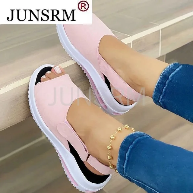 

Summer Fashion Women's Wedges Sandals Beach Casual Female Platform Peep Toe Shoes Slingback Lady Mixed Colors Buckle Sandals