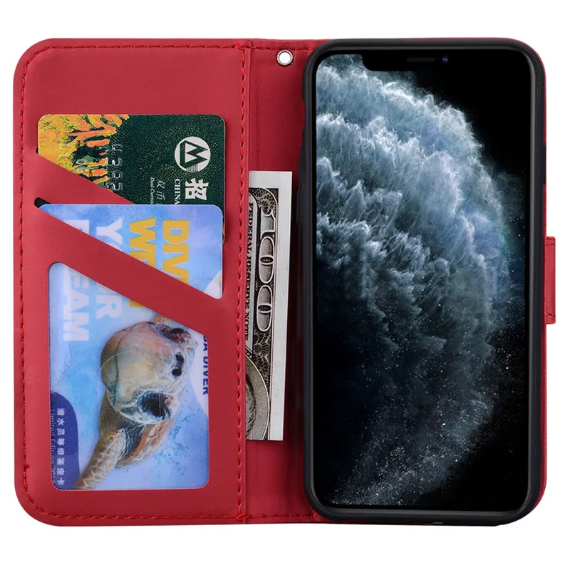 

Luxury Leather Stand Phone Case For Apple iphone 11 Pro Max XR XS Max 7 8 6 6s Plus Magnet Lock Cartoon Wallet Card Pocket Cover