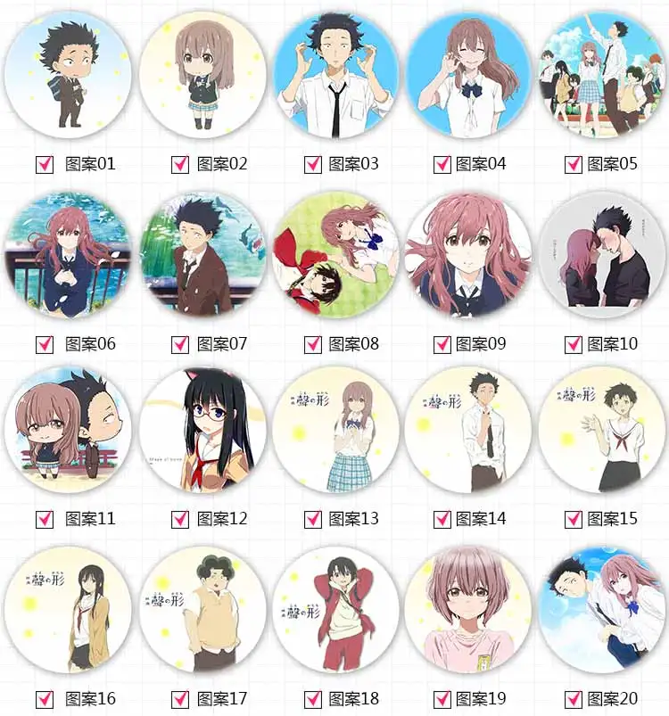 

58mm badge A Silent Voice Anime badge Badge Brooch Pins Ishida shouya Nishimiya Shouko cosplay acrylic characters Collection