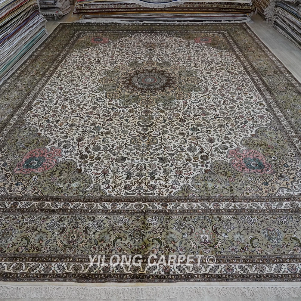 Yilong 14 'x 20' Большой Классический турецкий стиль ручной вязки шелковые