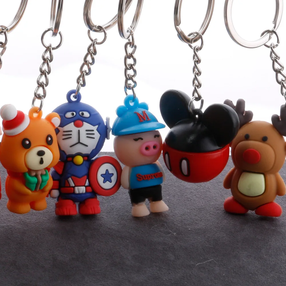 

Stereo Cartoon Doll Keychain Christmas Gift Pendant Santa Snowman Bear Deer