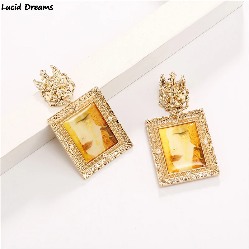 Классическая картина Густава Климта слеза Висячие серьги ювелирные изделия