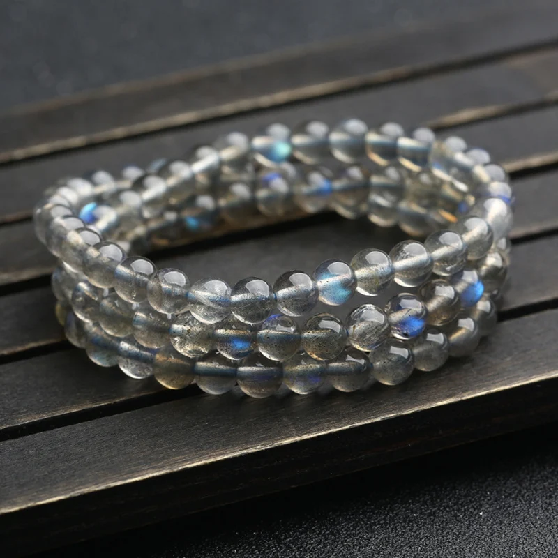 

Guaranteed Natural Labradorite Beads Bracelet For Women Multi Layers Classic Inspirational Beaded Bracelets Fine Jewelry