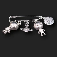 1pc hip hop style male and female alien ufo glamour metal brooch diy charm ornaments bag handmade jewelry souvenir badge gift