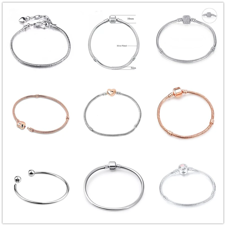 Дропшиппинг высокое качество 10 стилей белый цвет цепочка Шарм Браслеты Сделай