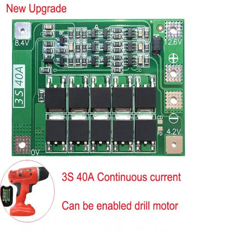 BMS 2S 20A/3 S 20A/3 S 40A/4S 40A 7,4 V-16,8 V 18650 Защитная плата для литиевых батарей BMS плата стандартного баланса