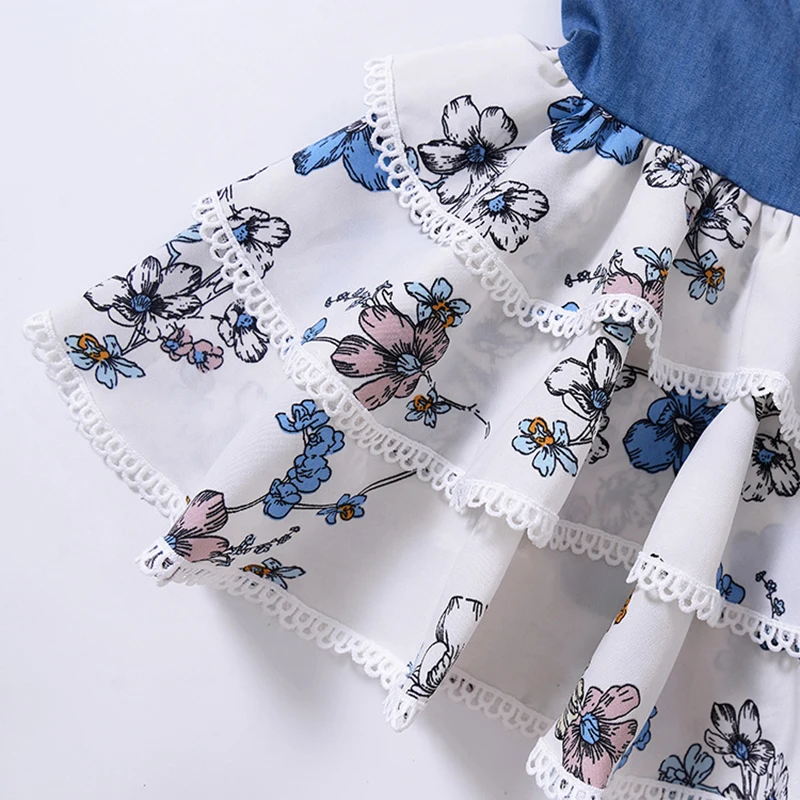 Menoea/платья для девочек Лидер продаж платье принцессы с цветочным принтом милая