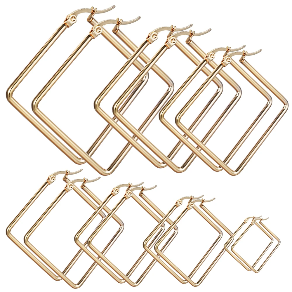 

13/18/23/33/43/53/63 MM Stainless Steel Hoop Earings Hoops Circle Square Huggie Hoop Earrings for Women Gifts Jewelry