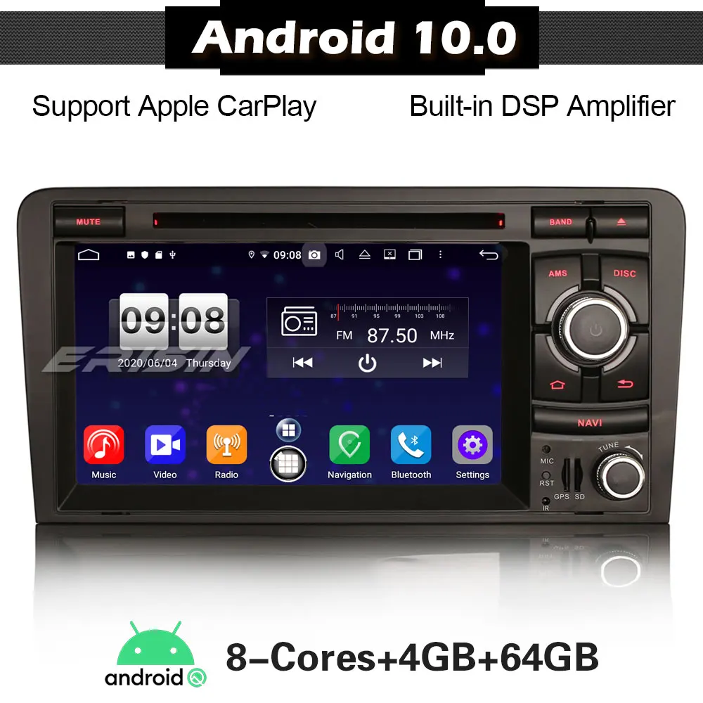 8737 Android 10 0 DSP Carpaly автомобильный стерео для A3 S3 RS3 RNSE-PU TPMS WIFI Авторадио Авто SatNav