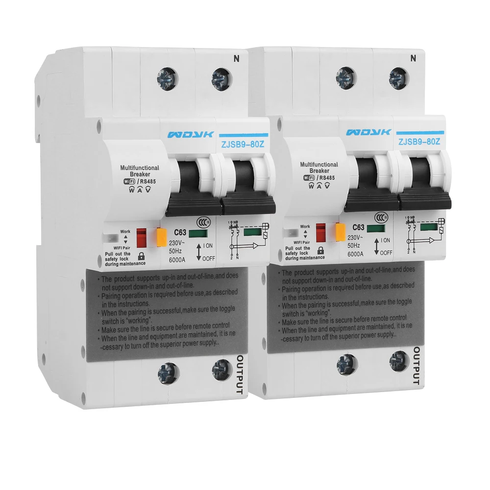 2 шт второго поколения 2P WiFi умный выключатель с контролем энергии Amazon Alexa и Google для