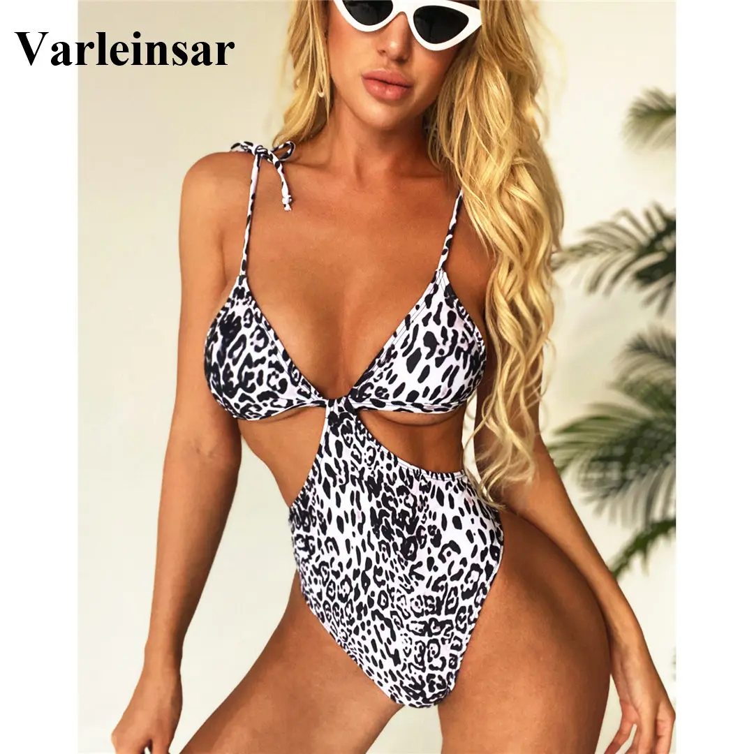 Новинка 2020 сексуальный цельный купальник с леопардовым принтом женская одежда