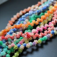 50pcslot 6mm double colored coral beads cabochon rose multi color fashion beads for jewelry making diy accessoires