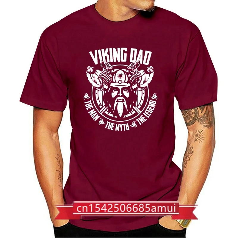 

Viking T-Shirts Dad- The Man Myth Legend Germane Odin 100 % Cotton T Shirt For Men Design Tops Harajuku Funny Tee Shirts