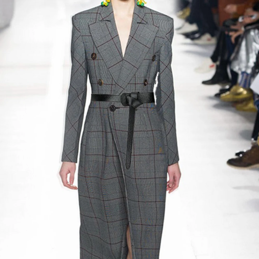 Новый черный широкий корсет женский кожаный пояс галстук Пояс тонкий коричневый