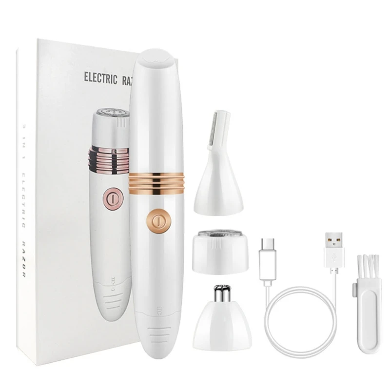 

3-in-1 Women Hair Trimmer USB Rechargeable 60 Mins Run Time Wet/Dry Use Cordless Womens Shaver Hair Remover for Women