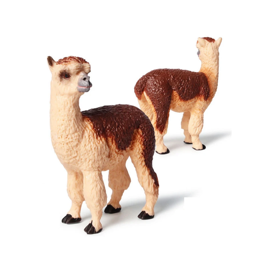 Реалистичная пластиковая Милая альпака дикая модель животного фигурка зоопарк